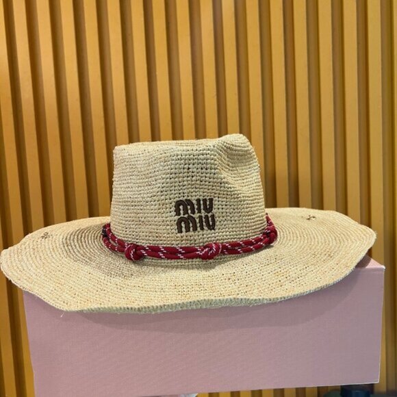Miu Miu Straw Hat with Logo